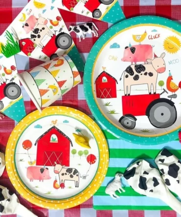 farm animals cups plates birthday party boys girls