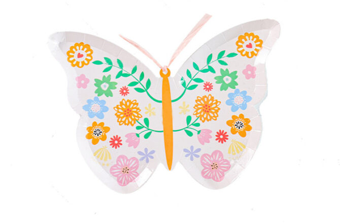 fancy butterfly tableware flowers plates birthday party girls