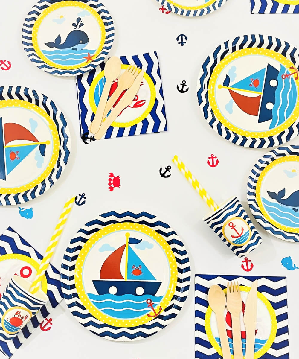 Nautical Party dessert plates set of 8 - Party Trends
