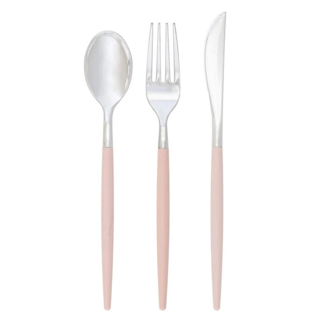 elegant pink silver cutlery birthday party girls