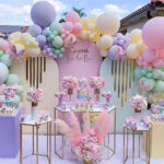 Pastel color balloons party decoration girl baby shower