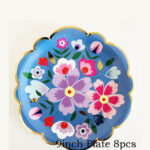 The perfect Garden Party large plates set of 8 - Blue