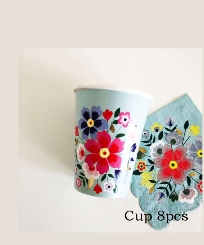 green butterfly flowers cups birthday party girls