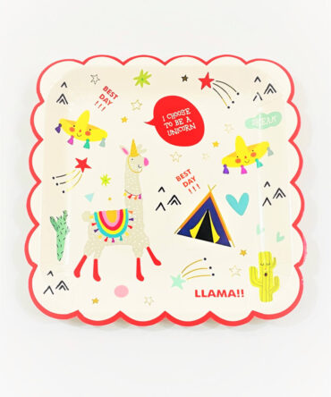 llama plates birthday party boys girls tableware