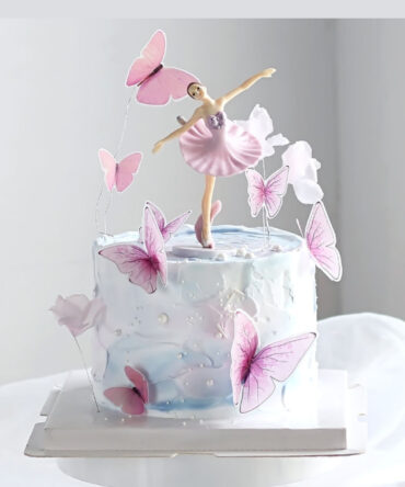 butterfly flowers happy birthday party cake topper