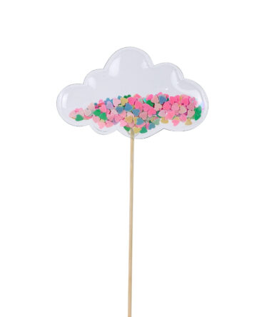 cloud hearts happy birthday party cake topper