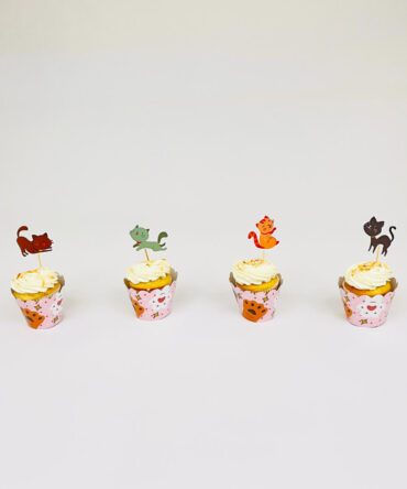 cats cupcake toppers birthday party girls boys