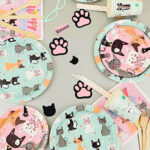 cat plates cups napkins cutlery decorations birthday party girls boys