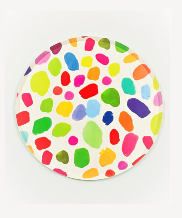 rainbow colorful dots plates birthday party boys girls