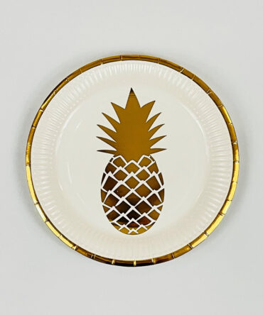 elegant gold pineapple plate birthday party girls bachelorette aloha hawaii luau summer