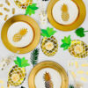 elegant gold pineapple plate birthday party girls bachelorette aloha hawaii luau summer