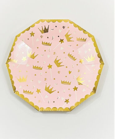 elegant pink gold princess swan plates birthday party girls