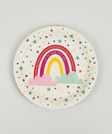 Clouds rainbow plates girl party birthday