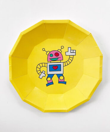 space robots plates birthday party girls boys
