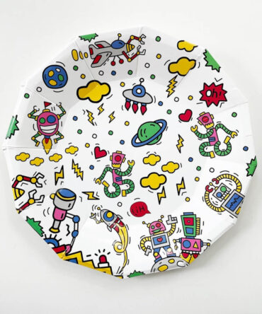 robot themed party tableware space robots plates birthday party girls boys