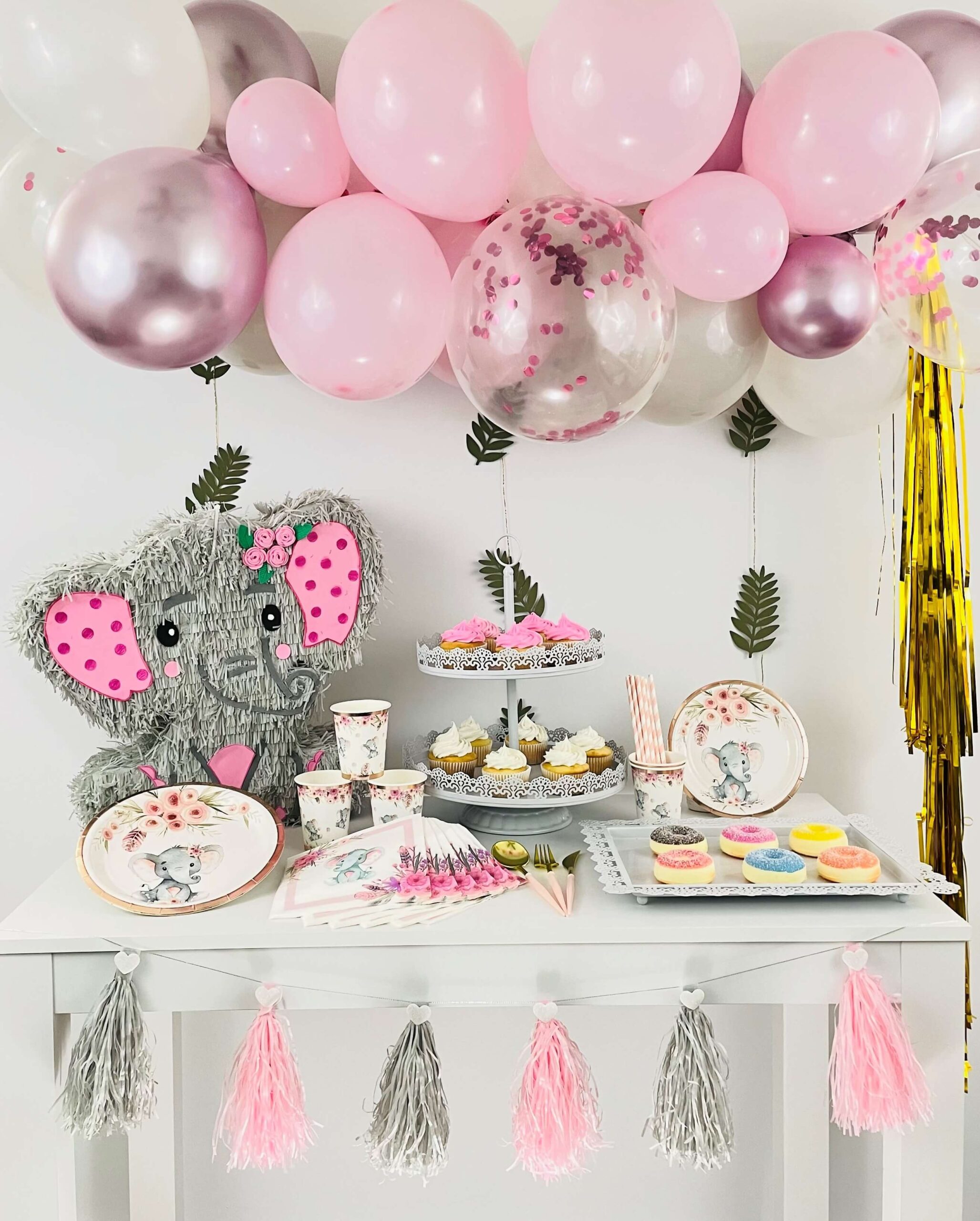 Baby Elephant Bundle for Baby shower or first year party in pink - Party  Trends