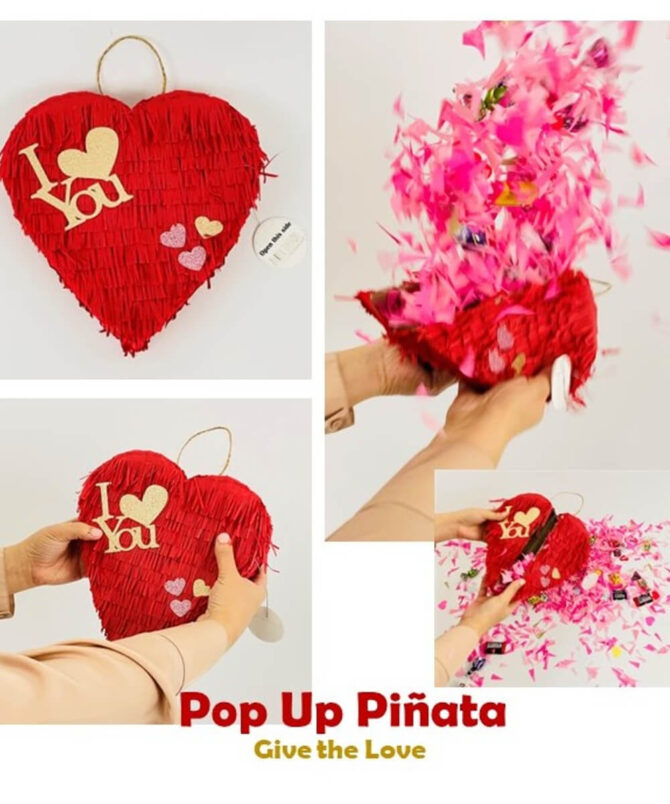 pop-up piñata for Valentines